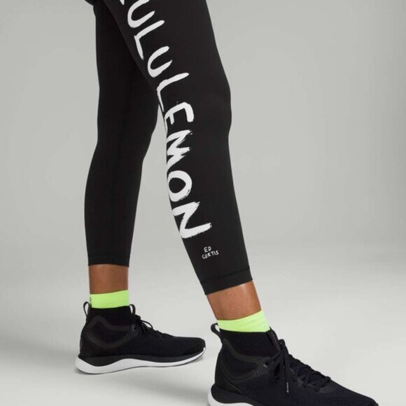 Lululemon Wunder Train High-Rise Tight 25" Size 10 *Ed Curtis SE Black $118 - Picture 2 of 5